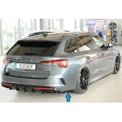 Rieger spoiler pod zadní nárazník na levé straně pro Škoda Octavia RS NX combi r.v. 07/20-, plast ABS lakovaný do černé lesklé barvy