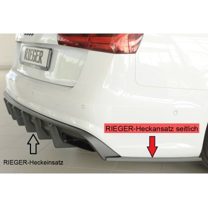 Rieger spoiler pod zadní nárazník na pravé straně pro Audi A6 4G, C7 sedan r.v. 09/14-, plast ABS bez povrchové úpravy