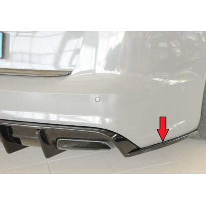 Rieger spoiler pod zadní nárazník na pravé straně pro Audi A6 4G, C7 sedan r.v. 09/14-, plast ABS lakovaný do černé lesklé barvy