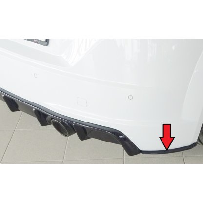 Rieger spoiler pod zadní nárazník na pravé straně pro Audi TT 8J-FV, 8S kupé, roadster vč. faceliftu r.v. 07/14-08/18, 09/18-, plast ABS bez povrchové úpravy