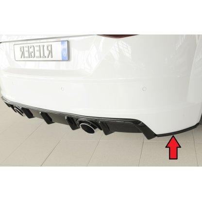 Rieger spoiler pod zadní nárazník na pravé straně pro Audi TT 8J-FV, 8S kupé, roadster vč. faceliftu r.v. 07/14-08/18, 09/18-, plast ABS bez povrchové úpravy