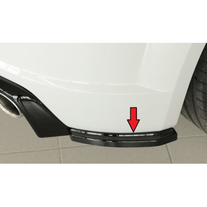 Rieger spoiler pod zadní nárazník na pravé straně pro Audi TTS 8J-FV, 8S roadster r.v. 07/14-08/18, plast ABS lakovaný do černé lesklé barvy