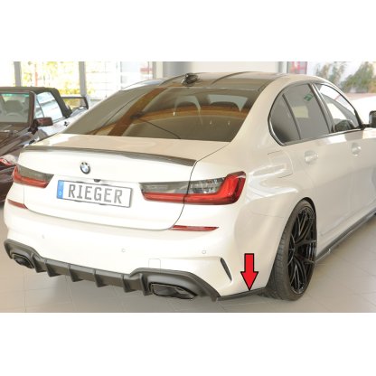 Rieger spoiler pod zadní nárazník na pravé straně pro BMW řada 3 G21 touring r.v. 03/19-06/22, plast ABS bez povrchové úpravy