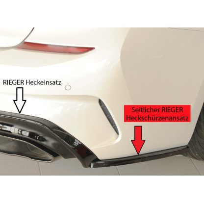 Rieger spoiler pod zadní nárazník na pravé straně pro BMW řada 3 G21 touring r.v. 03/19-06/22, plast ABS lakovaný do černé lesklé barvy