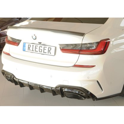 Rieger spoiler pod zadní nárazník na pravé straně pro BMW řada 3 G21 touring r.v. 03/19-06/22, plast ABS lakovaný do černé lesklé barvy