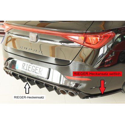 Rieger spoiler pod zadní nárazník na pravé straně pro Cupra Leon KL 5-dvéř. (ST/sportstourer) r.v. 09/20-, plast ABS lakovaný do černé lesklé barvy