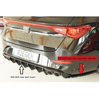 Rieger spoiler pod zadní nárazník na pravé straně pro Cupra Leon KL 5-dvéř. (ST/sportstourer) r.v. 09/20-, plast ABS lakovaný do černé lesklé barvy