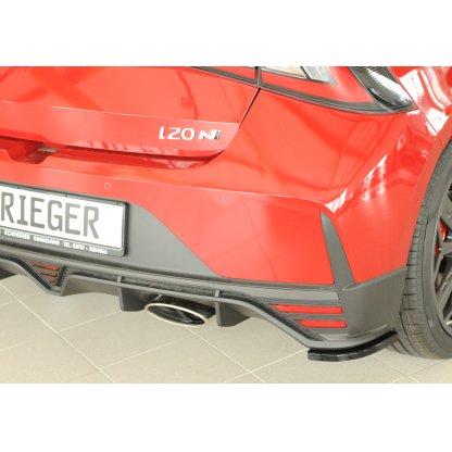 Rieger spoiler pod zadní nárazník na pravé straně pro Hyundai i20 N-Performance BC3 5-dvéř. (hatchback) r.v. 04/21-, plast ABS lakovaný do černé lesklé barvy