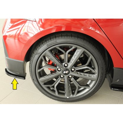 Rieger spoiler pod zadní nárazník na pravé straně pro Hyundai i20 N-Performance BC3 5-dvéř. (hatchback) r.v. 04/21-, plast ABS lakovaný do černé lesklé barvy