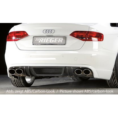 Rieger spoiler pod zadní nárazník pro Audi A4 B8, B81 avant, sedan před faceliftem r.v. 11/07-12/11, plast ABS bez povrchové úpravy, mimo S-Line, pro dvojité koncovky na obou stranách 4x115x85 mm