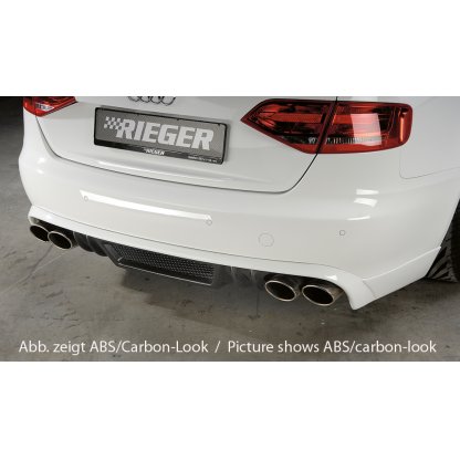 Rieger spoiler pod zadní nárazník pro Audi A4 B8, B81 avant, sedan před faceliftem r.v. 11/07-12/11, plast ABS bez povrchové úpravy, mimo S-Line, pro dvojité koncovky na obou stranách 4x115x85 mm