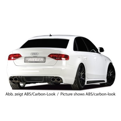 Rieger spoiler pod zadní nárazník pro Audi A4 B8, B81 avant, sedan před faceliftem r.v. 11/07-12/11, plast ABS bez povrchové úpravy, mimo S-Line, pro dvojité koncovky na obou stranách 4x115x85 mm