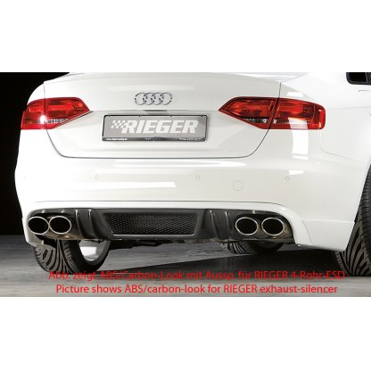Rieger spoiler pod zadní nárazník pro Audi A4 B8, B81 avant, sedan před faceliftem r.v. 11/07-12/11, plast ABS bez povrchové úpravy, mimo S-Line, pro orig. koncovky na obou stranách