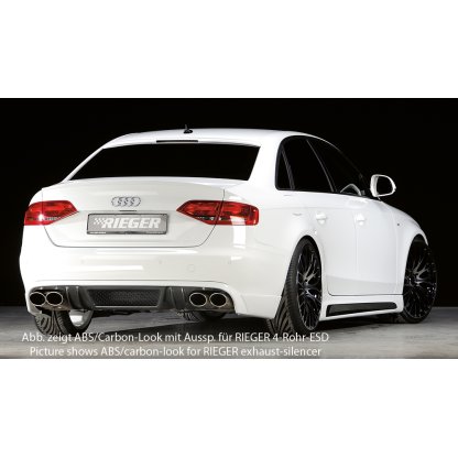 Rieger spoiler pod zadní nárazník pro Audi A4 B8, B81 avant, sedan před faceliftem r.v. 11/07-12/11, plast ABS bez povrchové úpravy, mimo S-Line, pro orig. koncovky na obou stranách