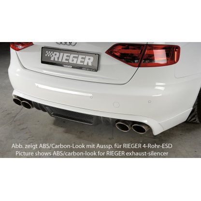 Rieger spoiler pod zadní nárazník pro Audi A4 B8, B81 avant, sedan před faceliftem r.v. 11/07-12/11, plast ABS bez povrchové úpravy, mimo S-Line, pro orig. koncovky na obou stranách