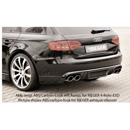 Rieger spoiler pod zadní nárazník pro Audi A4 B8, B81 avant, sedan před faceliftem r.v. 11/07-12/11, plast ABS bez povrchové úpravy, mimo S-Line, pro orig. koncovky na obou stranách