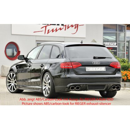 Rieger spoiler pod zadní nárazník pro Audi A4 B8, B81 avant, sedan před faceliftem r.v. 11/07-12/11, plast ABS bez povrchové úpravy, mimo S-Line, pro orig. koncovky na obou stranách