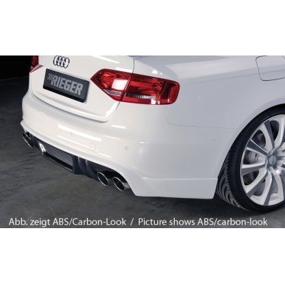 Rieger spoiler pod zadní nárazník pro Audi A4 B8, B81 avant, sedan před faceliftem r.v. 11/07-12/11, plast ABS bez povrchové úpravy, S-Line, pro dvojité koncovky na obou stranách 4x115x85 mm