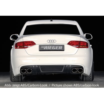 Rieger spoiler pod zadní nárazník pro Audi A4 B8, B81 avant, sedan před faceliftem r.v. 11/07-12/11, plast ABS bez povrchové úpravy, S-Line, pro dvojité koncovky na obou stranách 4x115x85 mm