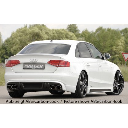 Rieger spoiler pod zadní nárazník pro Audi A4 B8, B81 avant, sedan před faceliftem r.v. 11/07-12/11, plast ABS bez povrchové úpravy, S-Line, pro dvojité koncovky na obou stranách 4x115x85 mm