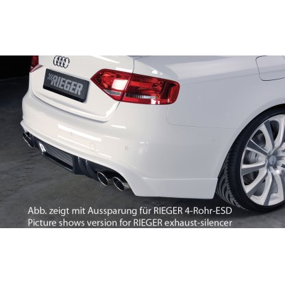 Rieger spoiler pod zadní nárazník pro Audi A4 B8, B81 avant, sedan před faceliftem r.v. 11/07-12/11, plast ABS s povrchovou úpravou Carbon-Look, S-Line, pro koncovky na obou stranách
