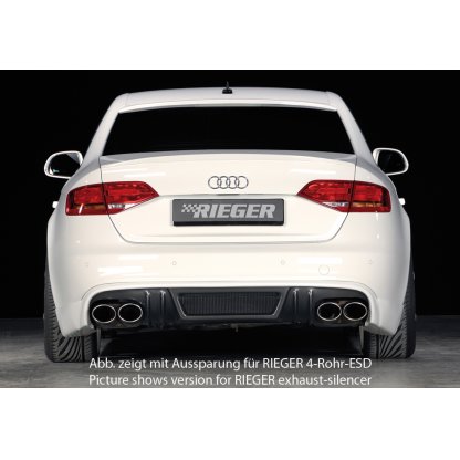 Rieger spoiler pod zadní nárazník pro Audi A4 B8, B81 avant, sedan před faceliftem r.v. 11/07-12/11, plast ABS s povrchovou úpravou Carbon-Look, S-Line, pro koncovky na obou stranách