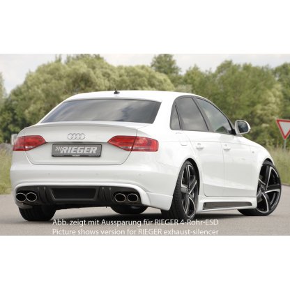 Rieger spoiler pod zadní nárazník pro Audi A4 B8, B81 avant, sedan před faceliftem r.v. 11/07-12/11, plast ABS s povrchovou úpravou Carbon-Look, S-Line, pro koncovky na obou stranách