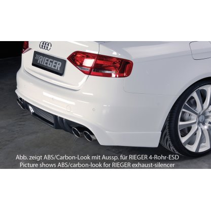 Rieger spoiler pod zadní nárazník pro Audi A4 S4 B8, B81 avant, sedan před faceliftem r.v. 11/08-12/11, plast ABS bez povrchové úpravy, S-Line, pro orig. dvojité koncovky na obou stranách