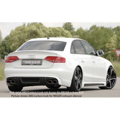 Rieger spoiler pod zadní nárazník pro Audi A4 S4 B8, B81 avant, sedan před faceliftem r.v. 11/08-12/11, plast ABS bez povrchové úpravy, S-Line, pro orig. dvojité koncovky na obou stranách