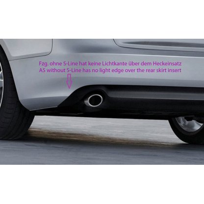 Rieger spoiler pod zadní nárazník pro Audi A5 B8, B81 kabriolet, kupé před faceliftem r.v. 06/07-07/11, plast ABS bez povrchové úpravy, pro dvojité koncovky na obou stranách 4x115x85 mm