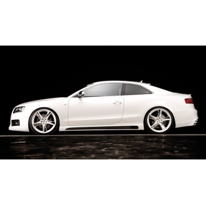 Rieger spoiler pod zadní nárazník pro Audi A5 B8, B81 kabriolet, kupé před faceliftem r.v. 06/07-07/11, plast ABS bez povrchové úpravy, S-Line, pro orig. koncovku vlevo