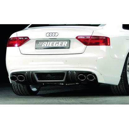 Rieger spoiler pod zadní nárazník pro Audi A5 B8, B81 kabriolet, kupé před faceliftem r.v. 06/07-07/11, plast ABS s povrchovou úpravou Carbon-Look, pro dvojité koncovky na obou stranách 4x115x85 mm