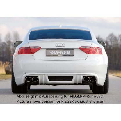 Rieger spoiler pod zadní nárazník pro Audi A5 B8, B81 Sportback před faceliftem r.v. 06/07-07/11, plast ABS bez povrchové úpravy, mimo S-Line, pro orig. dvojitou koncovku vlevo