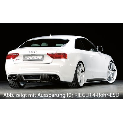 Rieger spoiler pod zadní nárazník pro Audi A5 B8, B81 Sportback před faceliftem r.v. 06/07-07/11, plast ABS s povrchovou úpravou Carbon-Look, S-Line, pro orig. koncovky na obou stranách