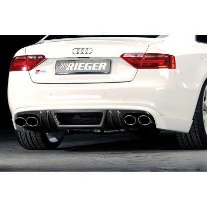 Rieger spoiler pod zadní nárazník pro Audi A5 S5 B8, B81 Sportback před faceliftem r.v. 06/07-07/11, plast ABS s povrchovou úpravou Carbon-Look, pro vozy s dvojitými koncovkami na obou stranách 4x115x85 mm