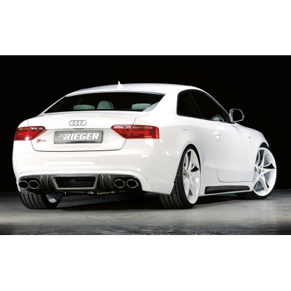 Rieger spoiler pod zadní nárazník pro Audi A5 S5 B8, B81 Sportback před faceliftem r.v. 06/07-07/11, plast ABS s povrchovou úpravou Carbon-Look, pro vozy s dvojitými koncovkami na obou stranách 4x115x85 mm