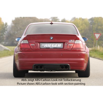 Rieger spoiler pod zadní nárazník pro BMW řada 3 E46 M3 kabriolet, kupé r.v. 06/00-, plast ABS s povrchovou úpravou Carbon-Look
