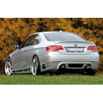 Rieger spoiler pod zadní nárazník pro BMW řada 3 E92, E93 kabriolet, kupé před faceliftem r.v. 03/07-02/10, 09/06-02/10, plast ABS bez povrchové úpravy, pouze pro 335i, pro dvojité koncovky na obou stranách