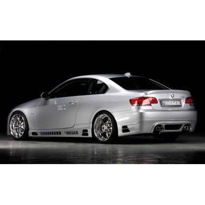 Rieger spoiler pod zadní nárazník pro BMW řada 3 E92, E93 kabriolet, kupé před faceliftem r.v. 03/07-02/10, 09/06-02/10, plast ABS bez povrchové úpravy, pouze pro 335i, pro dvojité koncovky na obou stranách