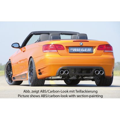 Rieger spoiler pod zadní nárazník pro BMW řada 3 E92, E93 kabriolet, kupé před faceliftem r.v. 03/07-02/10, 09/06-02/10, plast ABS bez povrchové úpravy, pouze pro 335i, pro dvojité koncovky na obou stranách