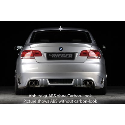 Rieger spoiler pod zadní nárazník pro BMW řada 3 E92, E93 kabriolet, kupé před faceliftem r.v. 03/07-02/10, 09/06-02/10, plast ABS s povrchovou úpravou Carbon-Look, mimo 335i a 335d, pro vozy s dvojitými koncovkami na obou stranách