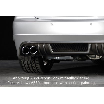 Rieger spoiler pod zadní nárazník pro BMW řada 3 E92, E93 kabriolet, kupé před faceliftem r.v. 03/07-02/10, 09/06-02/10, plast ABS s povrchovou úpravou Carbon-Look, mimo 335i a 335d, pro vozy s dvojitými koncovkami na obou stranách