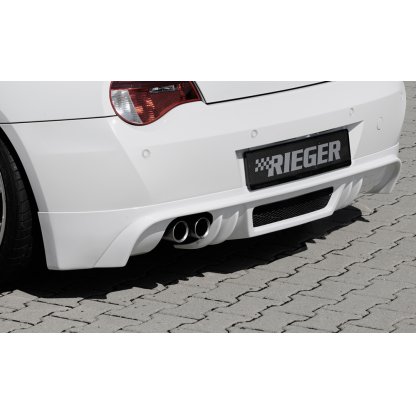 Rieger spoiler pod zadní nárazník pro BMW Z4 E85 kupé, roadster po faceliftu r.v. 01/06-03/09, plast ABS bez povrchové úpravy, pro vozy s dvojitou koncovkou 76mm vlevo
