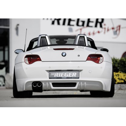 Rieger spoiler pod zadní nárazník pro BMW Z4 E85 kupé, roadster po faceliftu r.v. 01/06-03/09, plast ABS bez povrchové úpravy, pro vozy s dvojitou koncovkou 76mm vlevo