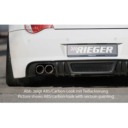 Rieger spoiler pod zadní nárazník pro BMW Z4 E85 kupé, roadster po faceliftu r.v. 01/06-03/09, plast ABS s povrchovou úpravou Carbon-Look, pro dvojitou koncovku vlevo
