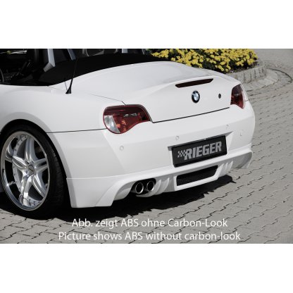 Rieger spoiler pod zadní nárazník pro BMW Z4 E85 kupé, roadster po faceliftu r.v. 01/06-03/09, plast ABS s povrchovou úpravou Carbon-Look, pro dvojitou koncovku vlevo