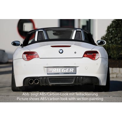 Rieger spoiler pod zadní nárazník pro BMW Z4 E85 kupé, roadster po faceliftu r.v. 01/06-03/09, plast ABS s povrchovou úpravou Carbon-Look, pro orig. dvojitou koncovku vlevo