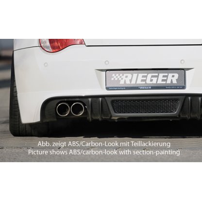Rieger spoiler pod zadní nárazník pro BMW Z4 E85 kupé, roadster po faceliftu r.v. 01/06-03/09, plast ABS s povrchovou úpravou Carbon-Look, pro orig. dvojitou koncovku vlevo