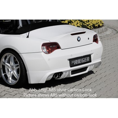 Rieger spoiler pod zadní nárazník pro BMW Z4 E85 kupé, roadster po faceliftu r.v. 01/06-03/09, plast ABS s povrchovou úpravou Carbon-Look, pro orig. dvojitou koncovku vlevo