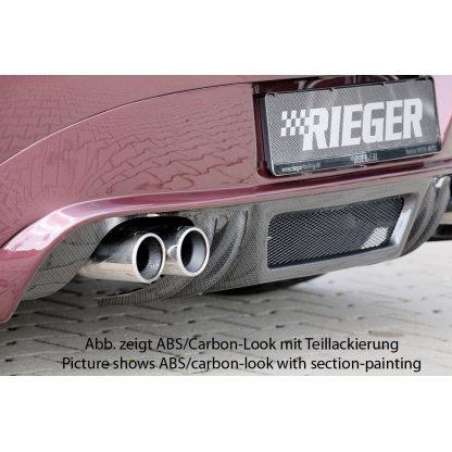 Rieger spoiler pod zadní nárazník pro BMW Z4 E85 roadster před faceliftem r.v. 02/03-12/05, plast ABS s povrchovou úpravou Carbon-Look, pouze pro 335i, pro orig. dvojitou koncovku vlevo